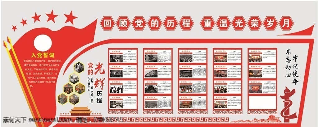 党的光辉历程 党的历史 党的十九大 十九大历程 党的光辉历史 党建 党建展板 党建文化 展板模板