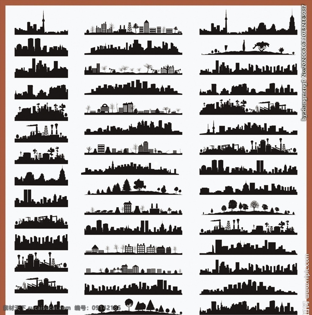 城市线条 矢量城市剪影 著名城市 城市剪影 矢量城市 城市剪影形状 卡通剪影 矢量剪影