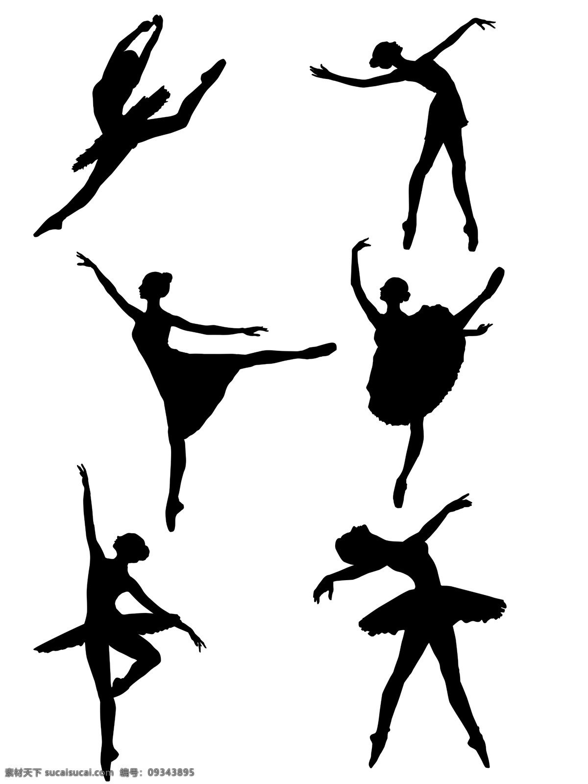 舞蹈班 芭蕾 剪影 芭蕾舞 海报 黑白 轮廓 舞蹈 手绘
