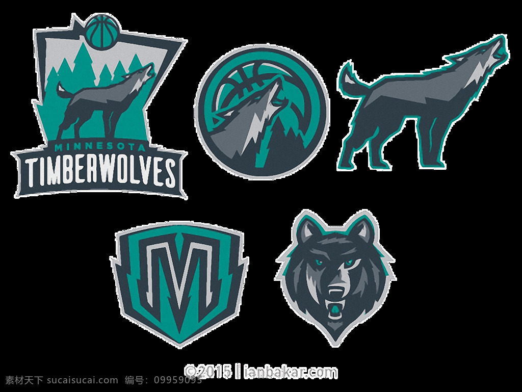 五 种 森林狼队 logo 免 抠 透明 nba篮球队 nba 篮球 联赛 俱乐部 标志 符号