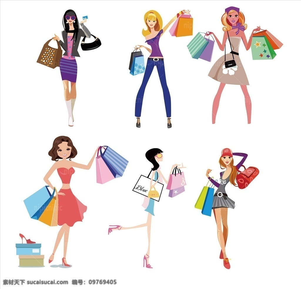 购物 女性时尚 女郎 女人 时尚女人 买东西 女孩 逛街