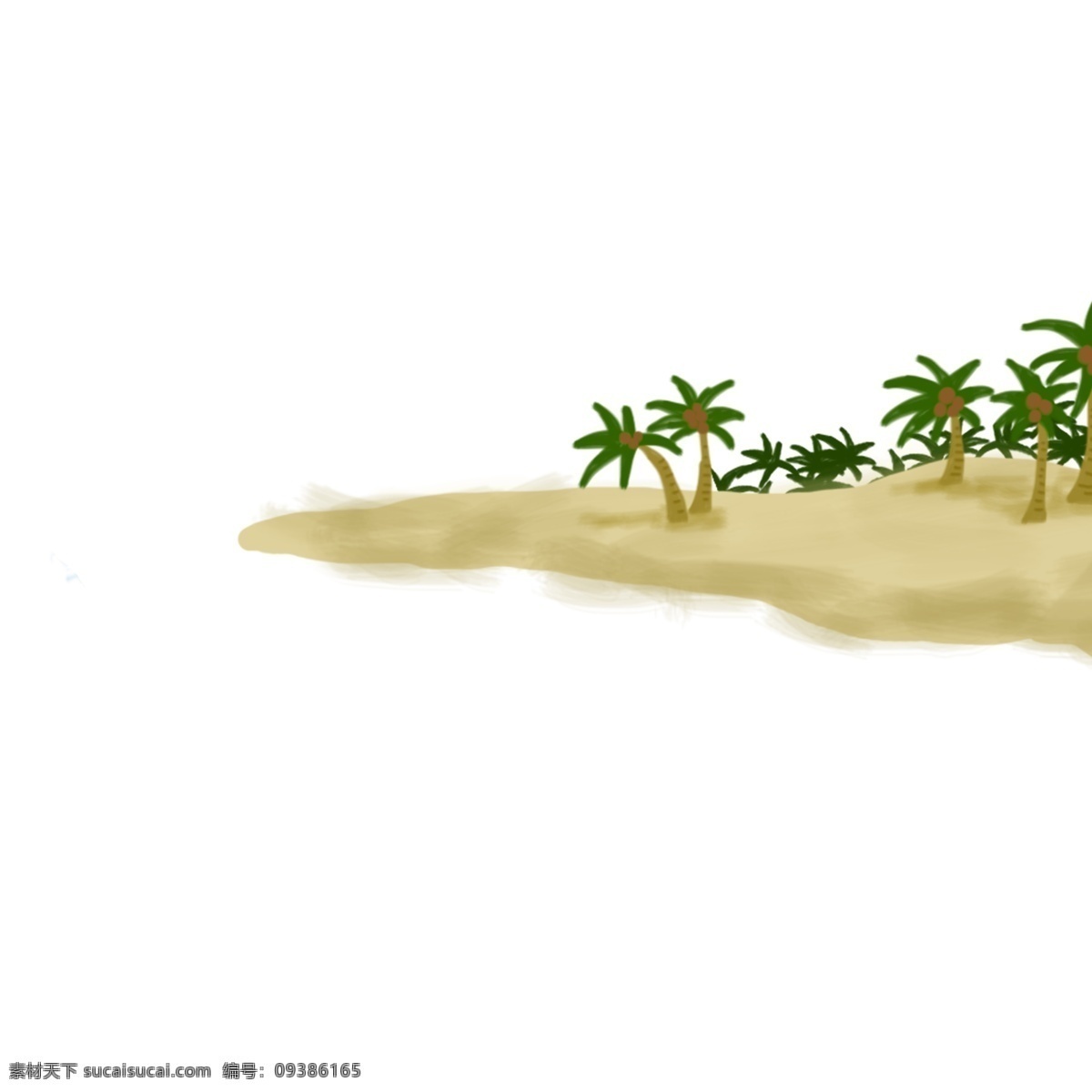 春天 夏天 海边 沙滩 度假 浅滩 岛屿 椰子树 手绘 插画 小岛 大海 卡通 沙子 休闲
