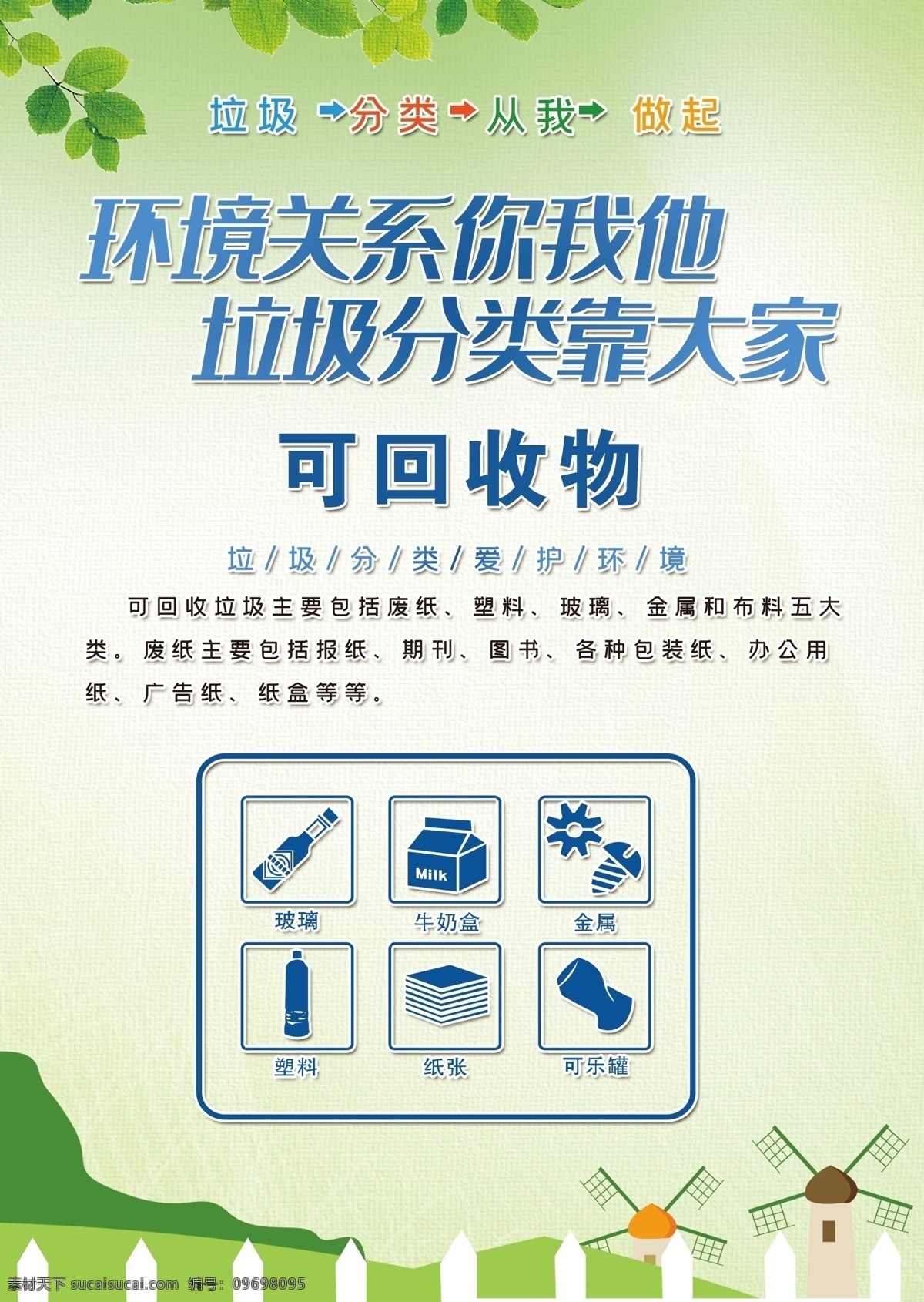 垃圾 分類 海報(bào) 可回收物 其它垃圾 有害垃圾 分類標(biāo)志 垃圾分類 靠大家