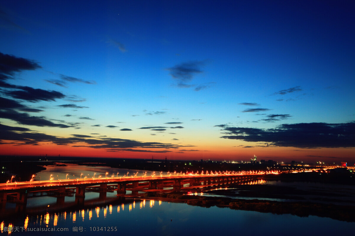 北戴河大桥 北戴河 大桥 夜景 灯光璀璨 灯光 建筑