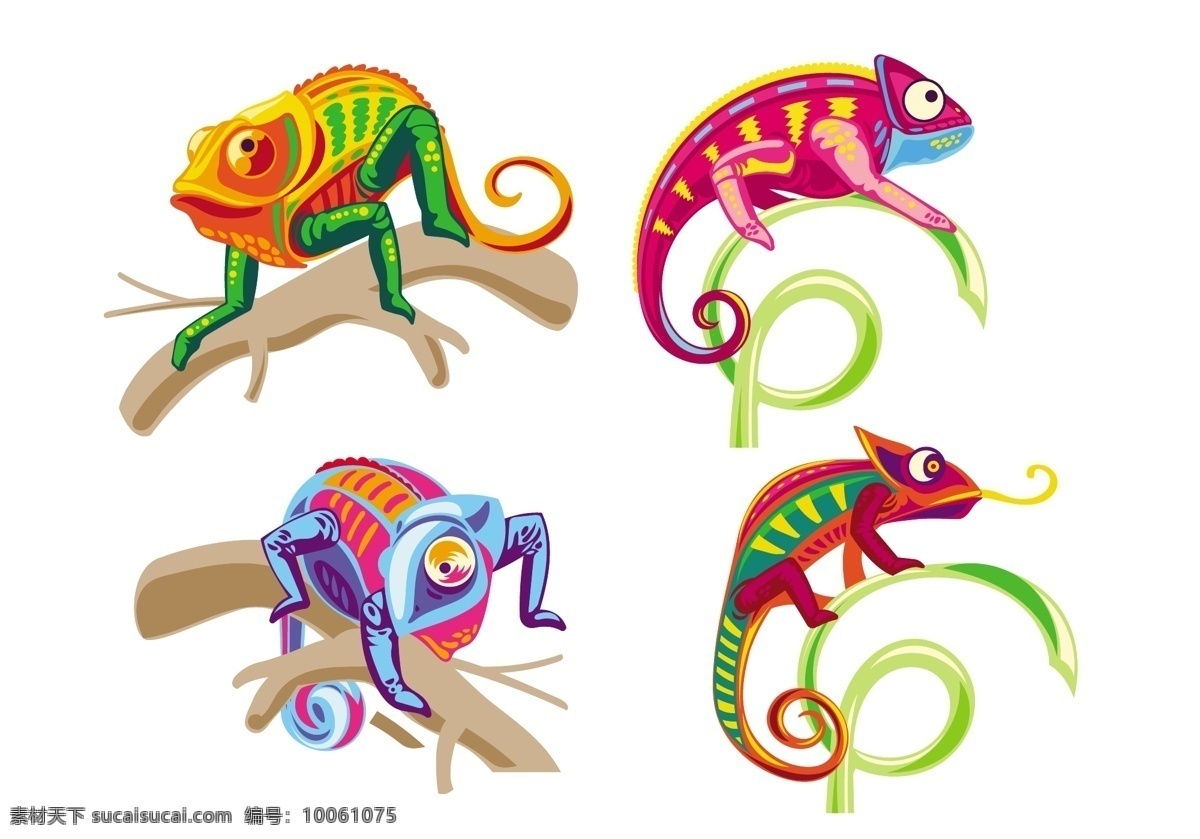 手绘 变色龙 插画 ai格式 动物 矢量变色龙 矢量素材 手绘变色龙 手绘动物
