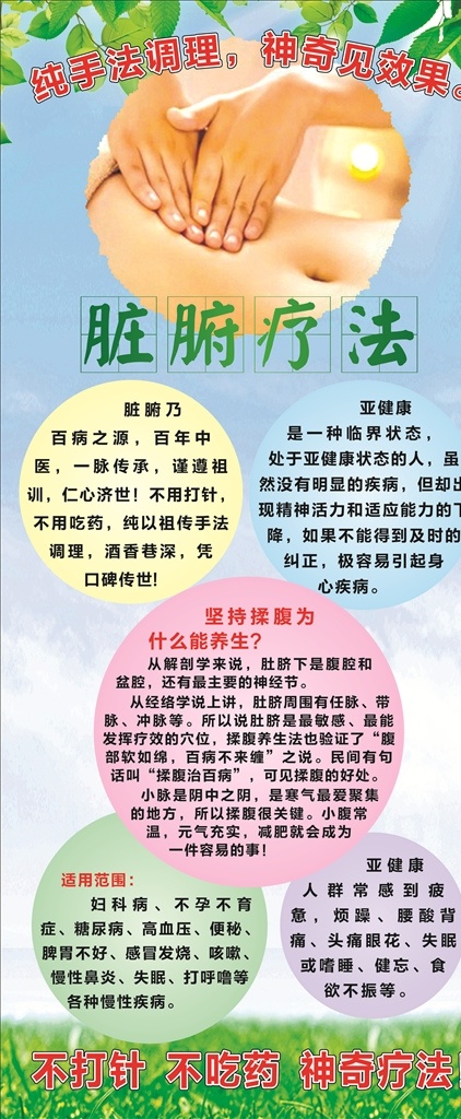 臟腑療法 調(diào)理 神奇 養(yǎng)生 百病之源 亞健康 肚臍下 婦科病 腰酸背痛 海報