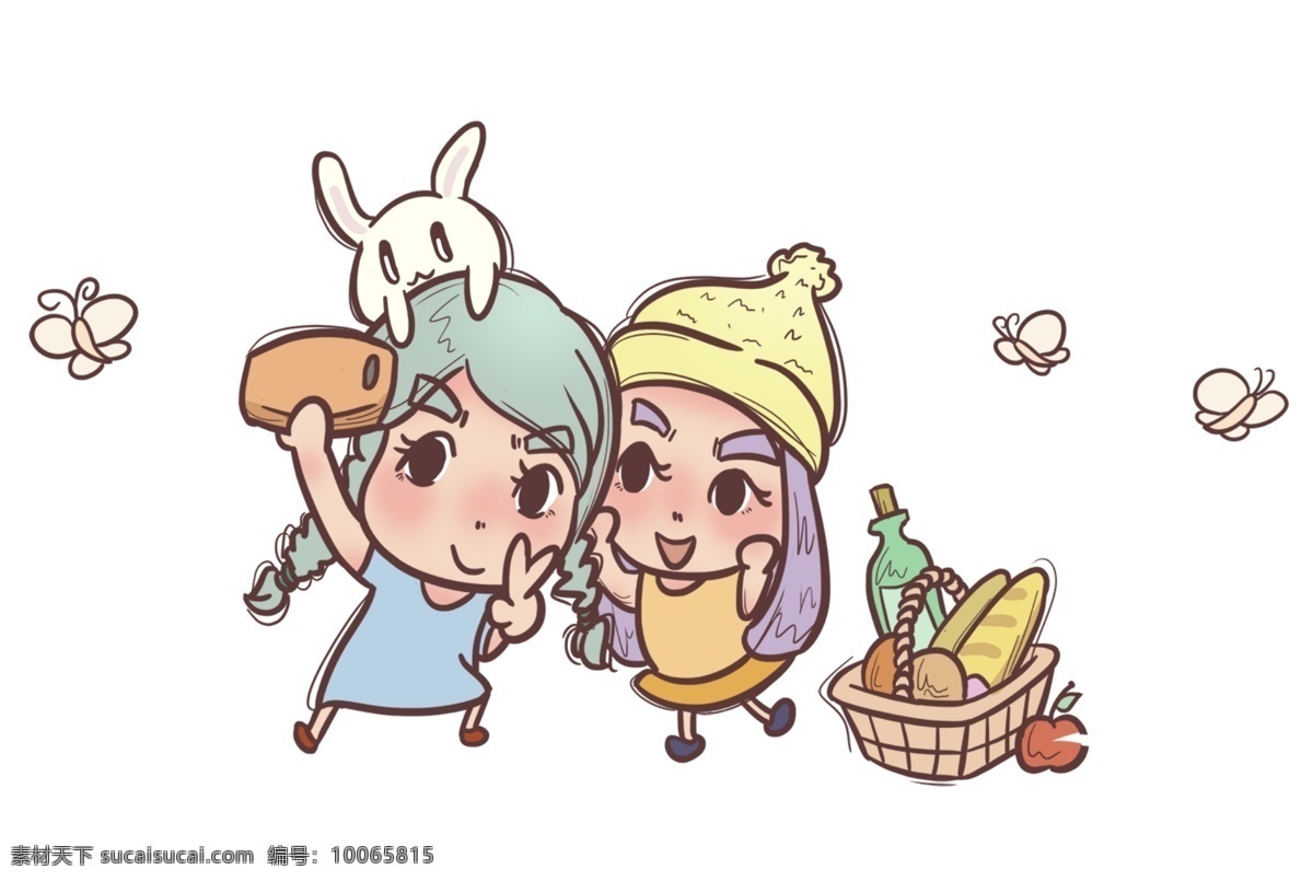 閨 蜜 日常 生活 主題 插畫 卡通 手繪 精美 海報(bào)插畫 廣告插畫 小清新 簡(jiǎn)約風(fēng) 裝飾圖案 日常生活 閨蜜