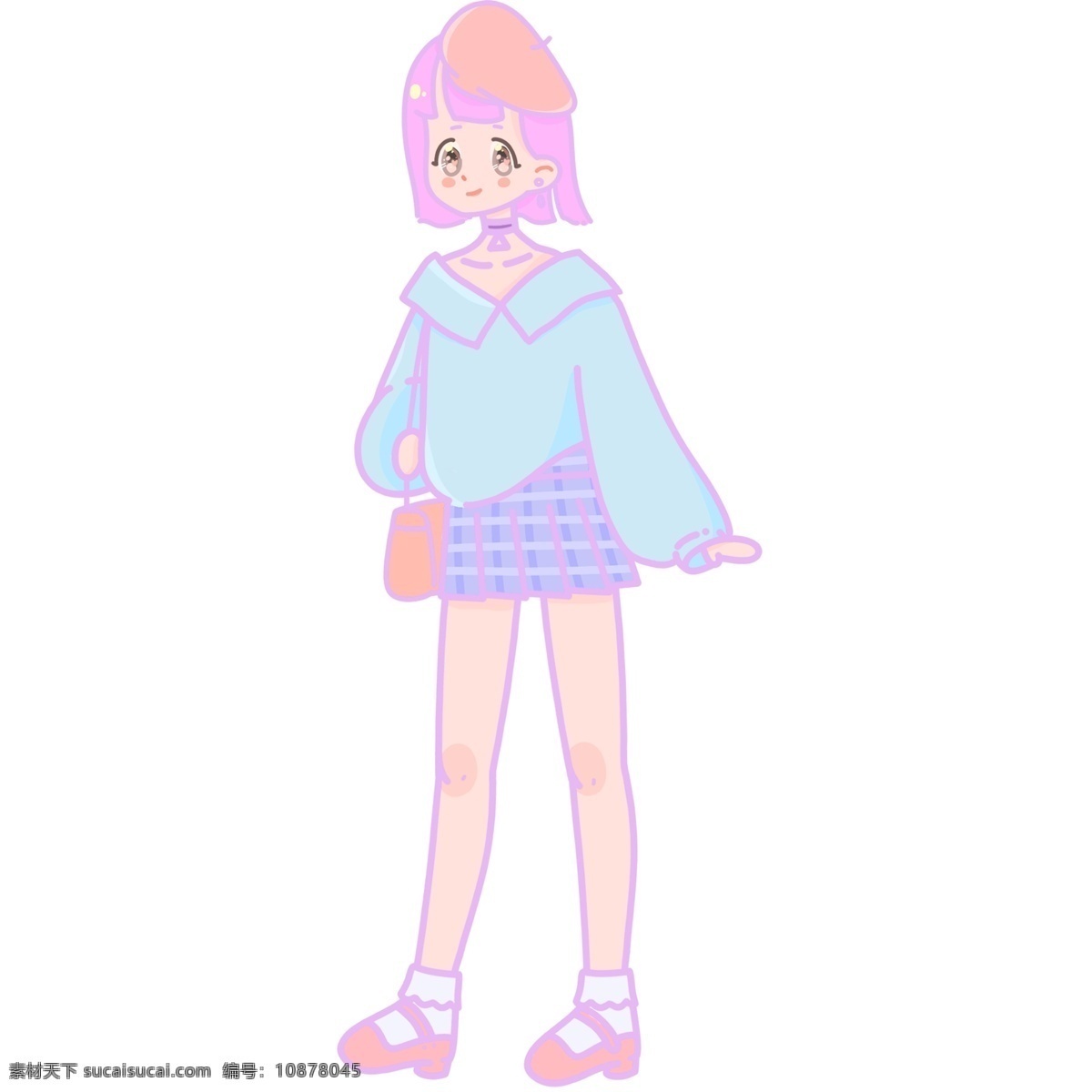 短發(fā) 短裙 女孩 人物 女孩子