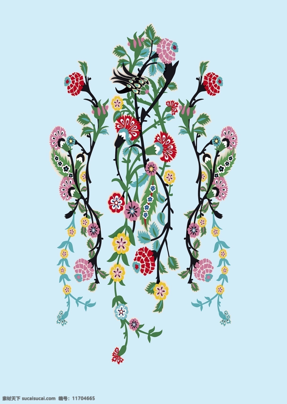 花朵 花紋 古典花紋 藤蔓 中國元素花紋 民族元素紋樣 古典背景 古典底紋 矢量 背景底紋 生物世界 花草