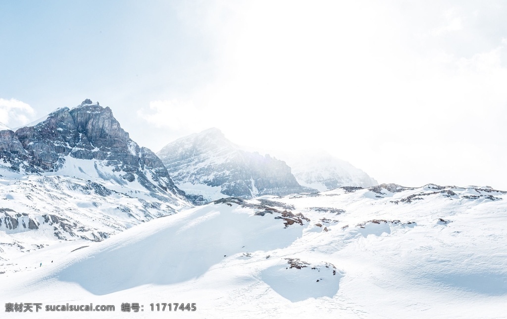 山峰 冰川 冬季 下雪 场景 自然景观 山水风景