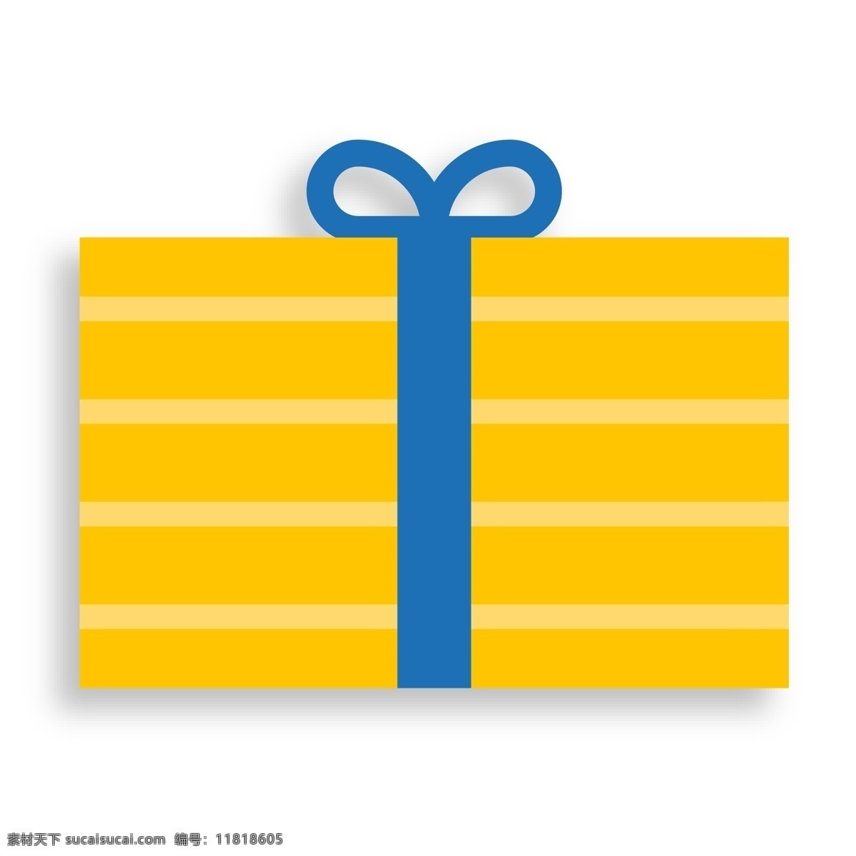 黄色 礼物 盒 装饰 扁平化 活动 节日 礼物盒 装饰素材