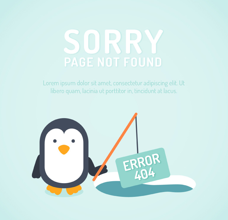 可爱 企鹅 错误 页面 网页背景 网页页面 404错误 页面丢失 404error 卡通企鹅 冰天雪地 吊杆 白色