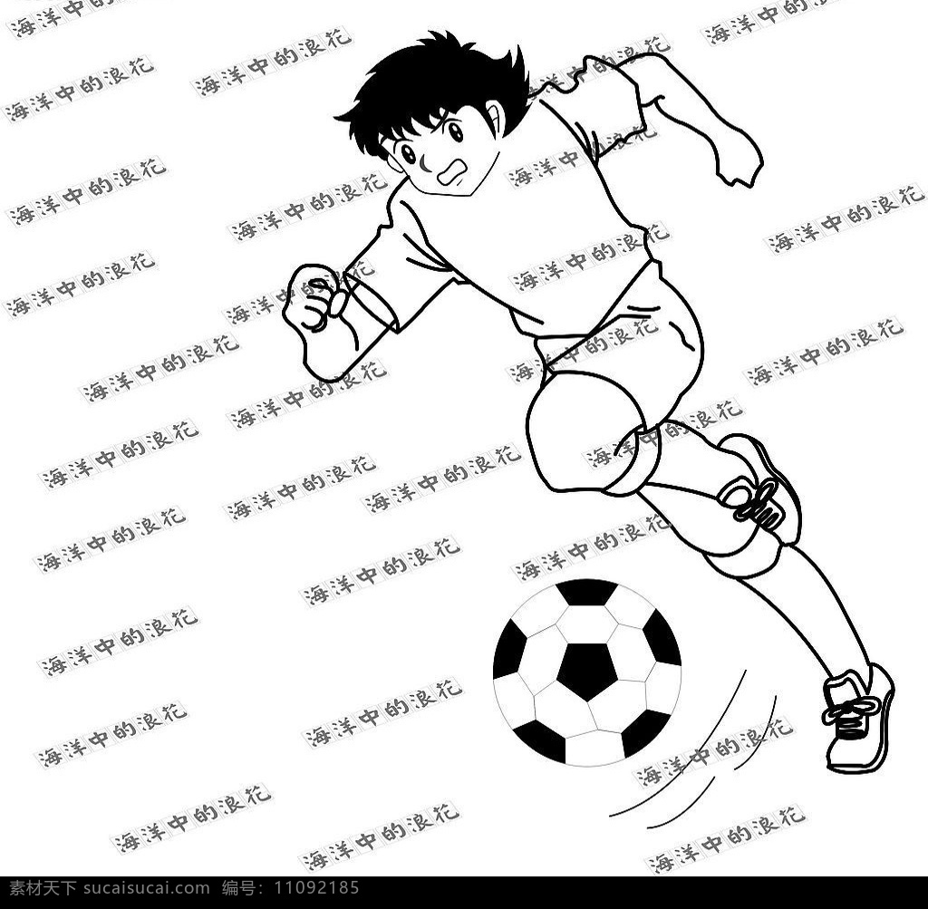 足球小子 足球 卡通男孩 其他矢量 矢量素材 矢量图库