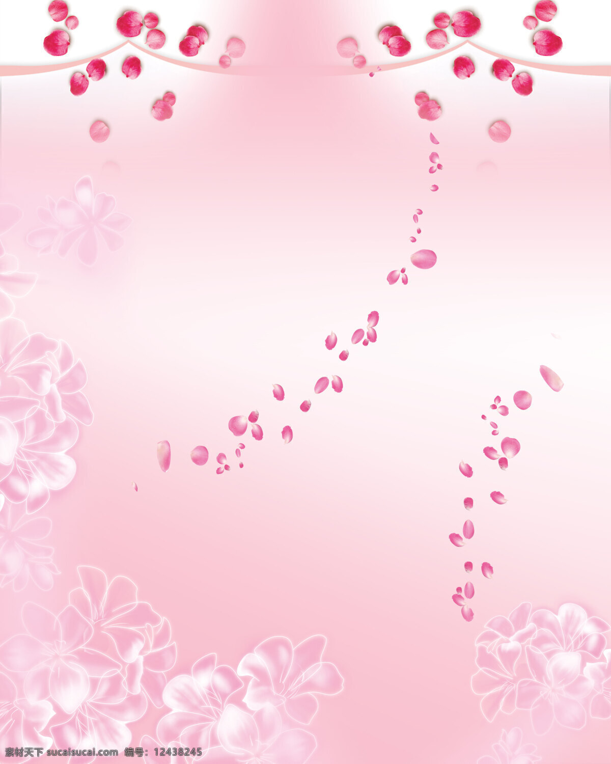 中式 创意 唯美 粉红 鲜花 移门 画 效果图 移门画
