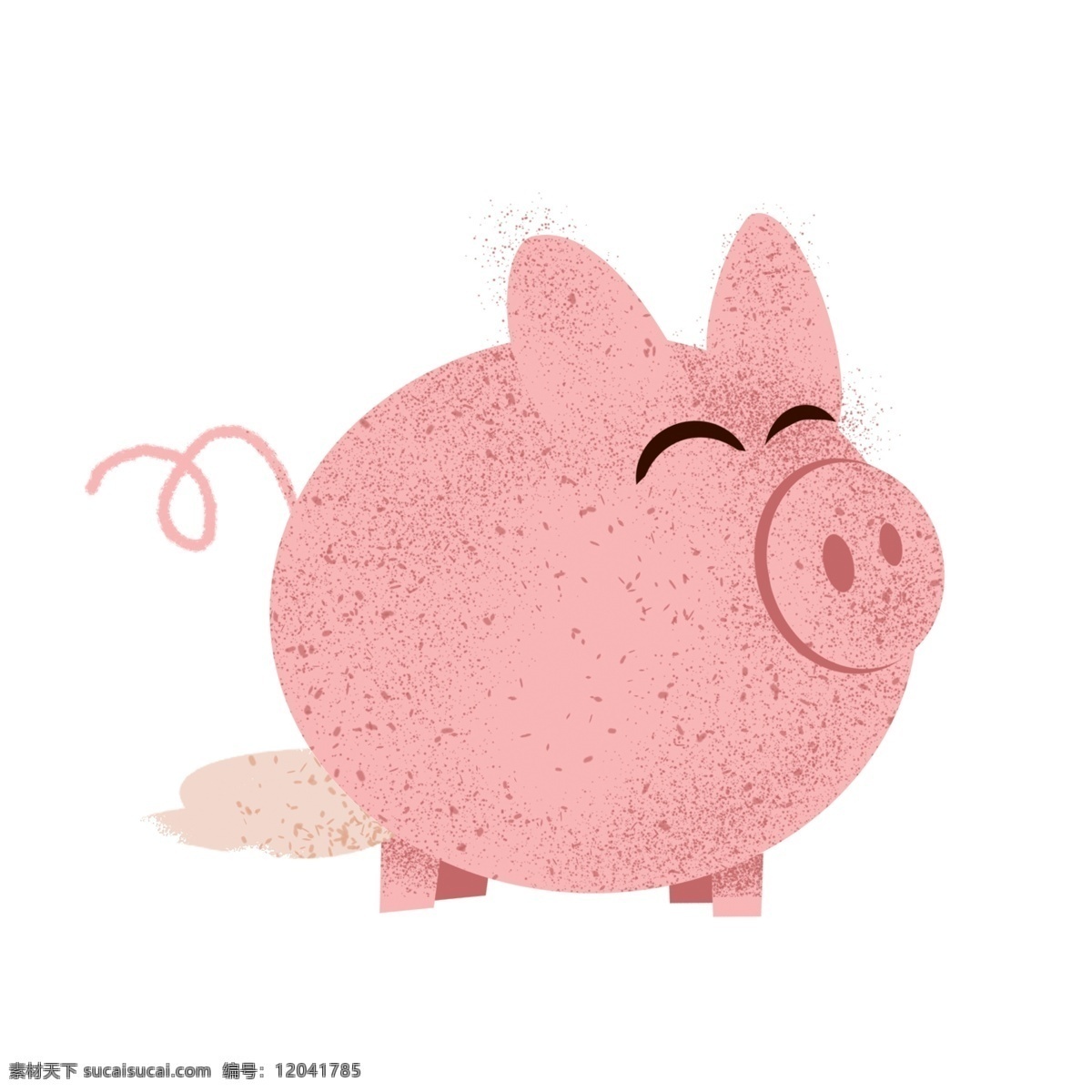 手绘 可爱 粉色 猪 储 钱 罐 原创 元素 卡通 猪猪 绘画 设计元素 储钱罐 原创元素