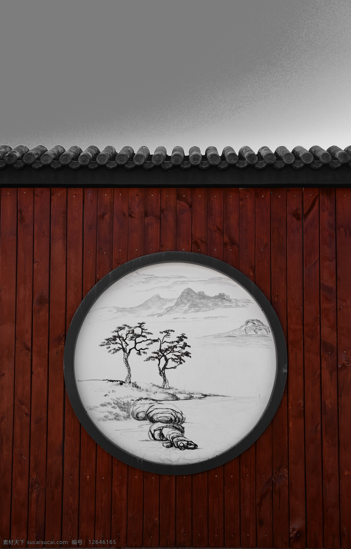 中国馆 古典 艺术 墙壁 古典艺术 圆形 绘画 装修 古香古色 建筑园林 园林建筑
