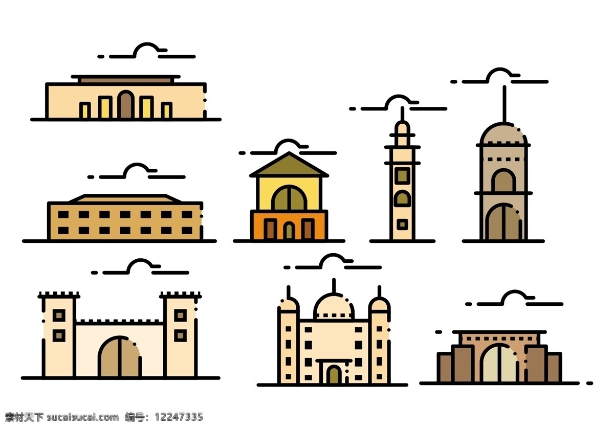 简约 摩洛哥 地标 图标 集 著名的插图 符号 旅游 非洲 建筑 标志 城市地标 马拉喀什 丹吉尔 塔 卡萨布兰卡 清真寺 穆斯林 阿拉伯语 伊斯兰教文化 政府背景