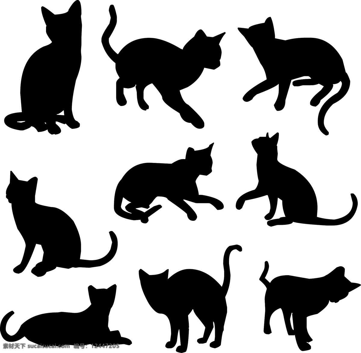 矢量 猫咪 剪影 动物 矢量猫咪 标志图标 其他图标