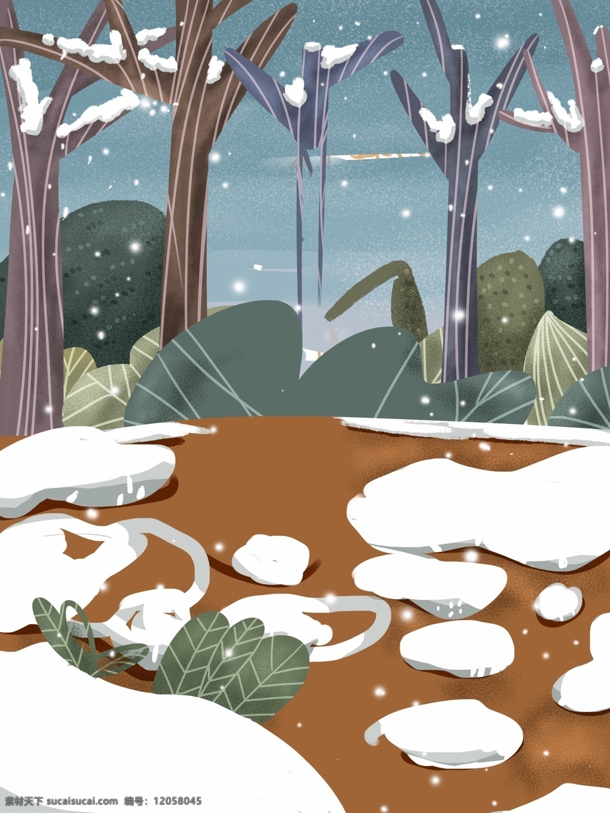 唯美 冬至 節(jié)氣 雪景 背景 背景設(shè)計 雪地 彩繪背景 冬季 冬季大雪