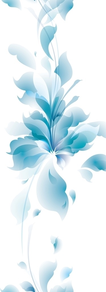 蓝色抽象花朵 抽象 梦幻 蓝色花朵 花卉 矢量 pdf