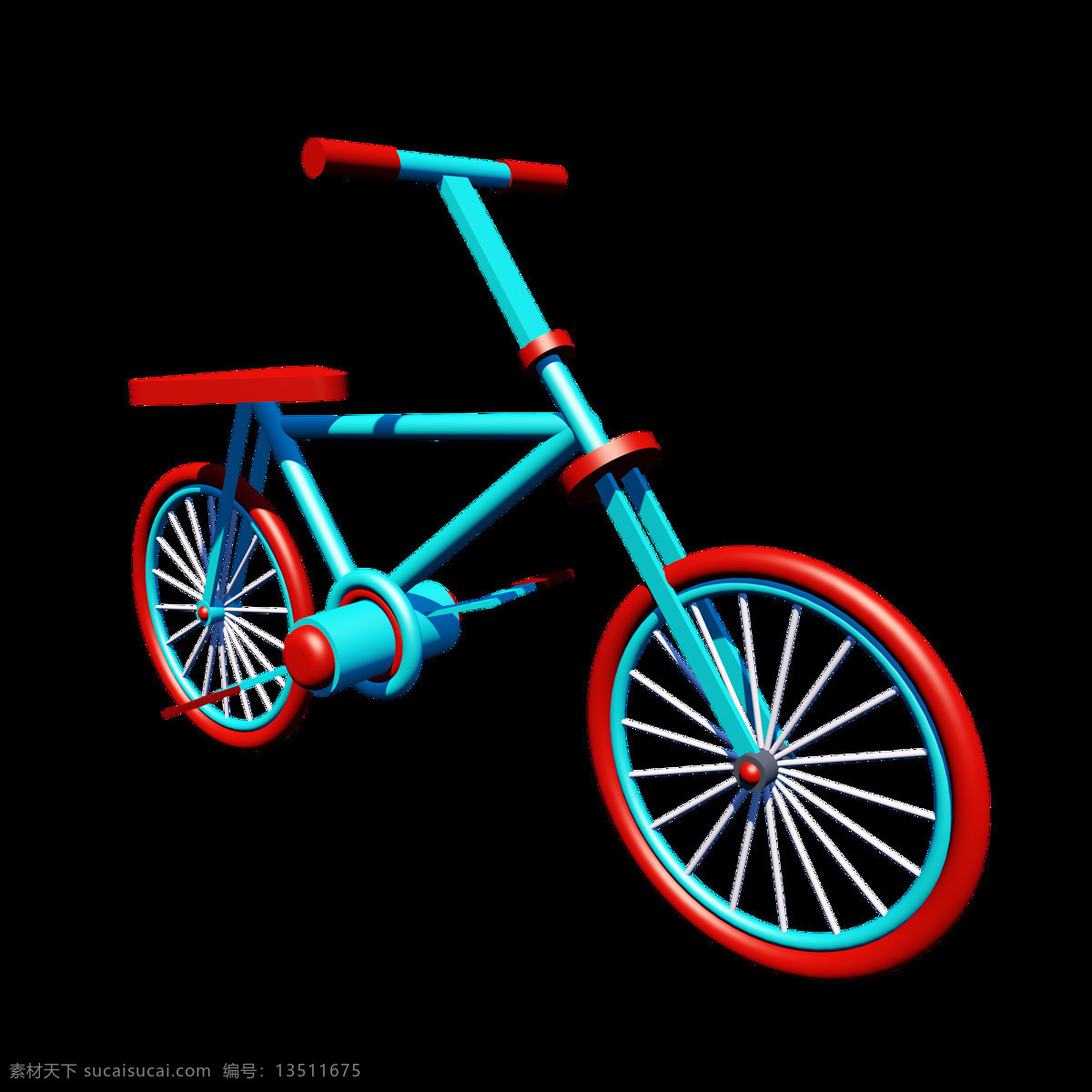 c4d 卡通 自行車(chē) 海報(bào) 廣告 元素 藍(lán)色 白色
