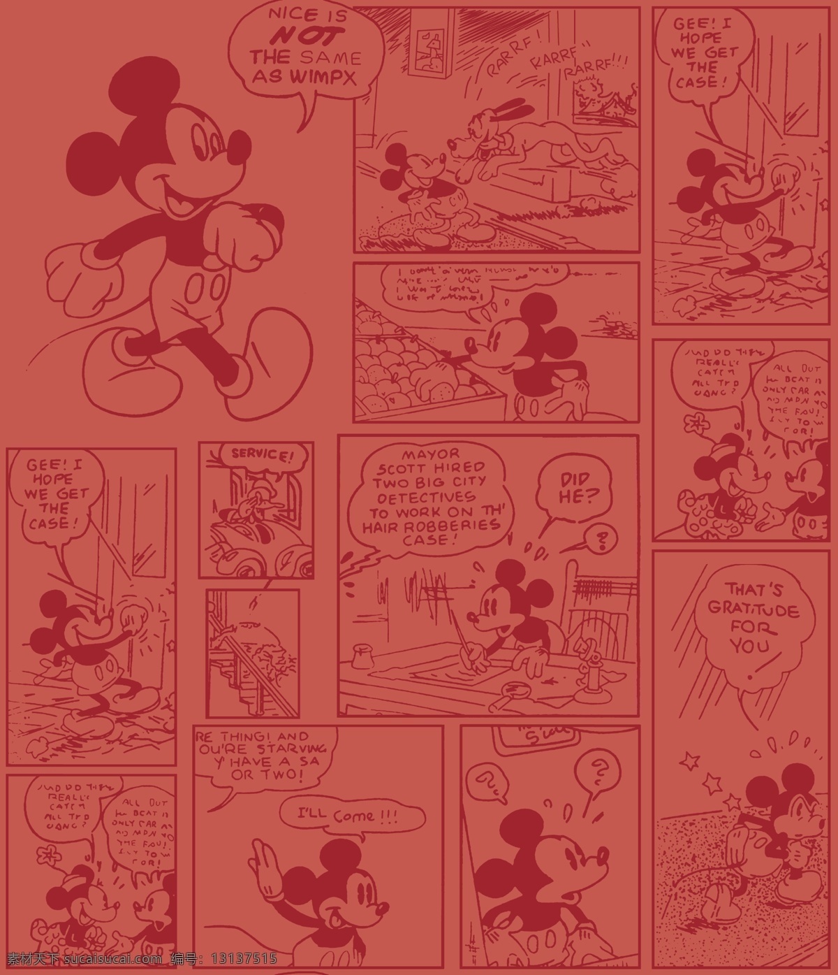 迪士尼 米奇图片 数码印花 米奇老鼠 男装 大牌 矢量 分层