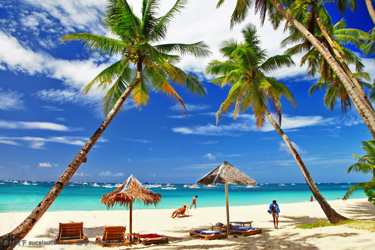 热带风光摄影 椰子树 沙滩 人物 大海 浪花 自然风光 风景 景观 休闲旅游 自然风景 自然景观 白色