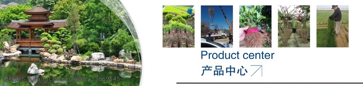 园林绿化 苗木产品中心 花卉园林 产品店招