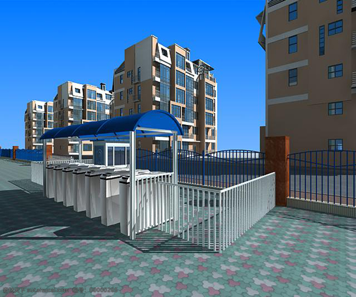 门禁 3d设计 安全 室外模型 系统 校园 翼闸 3d模型素材 建筑模型