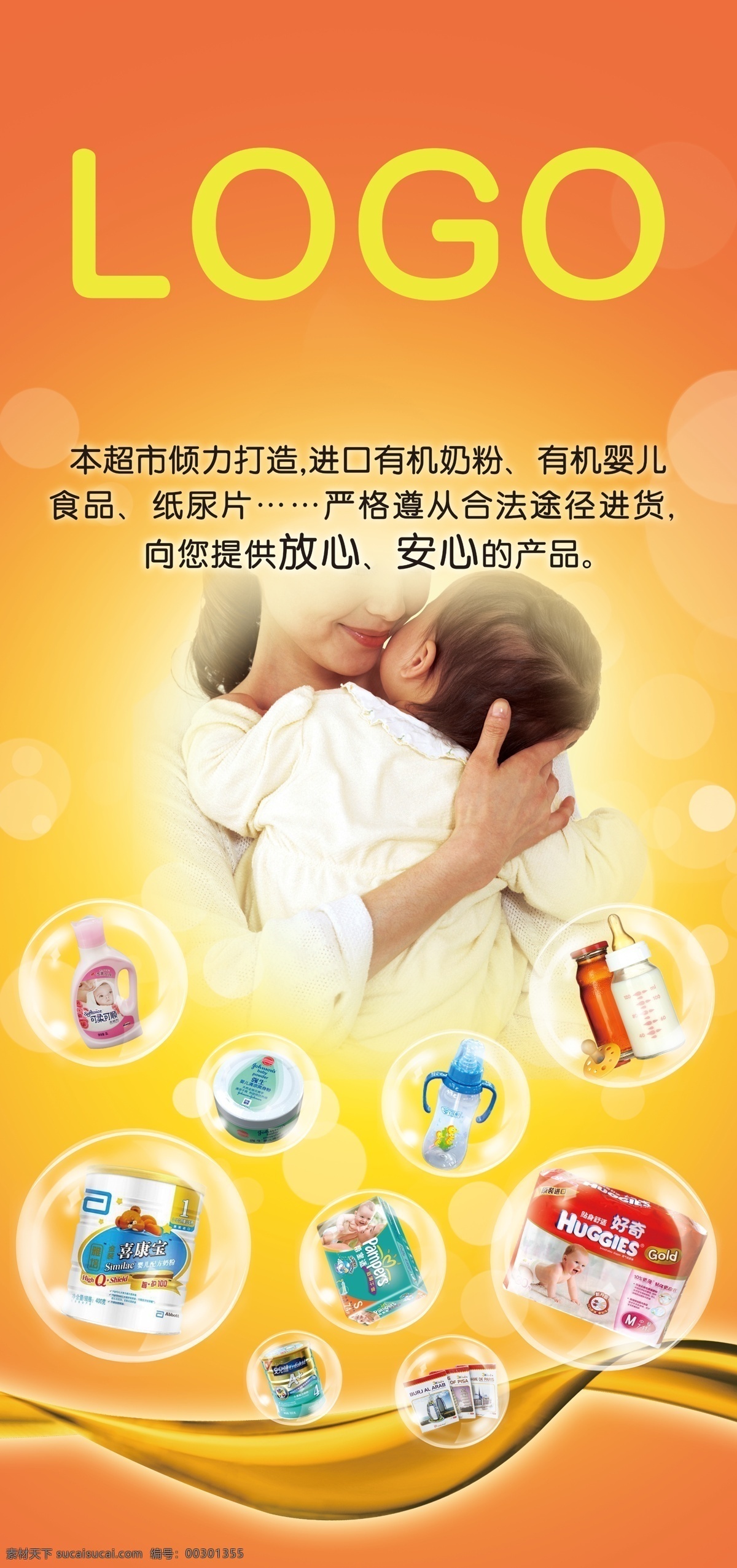 母婴展板 新生儿 必备用品指南 产后用品 宝宝 清洁保养用品 宝宝哺乳用品 宝宝家居用品 宝宝衣物用品 宝宝玩具用品 宝宝外出用品 展板 分层 源文件