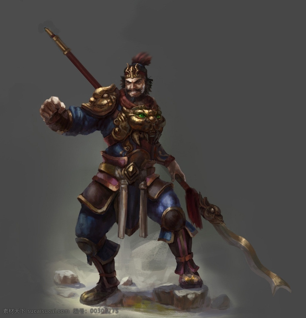 名将 张飞 3d max 源文件 有贴图 09版本 三国 其他模型 3d设计模型
