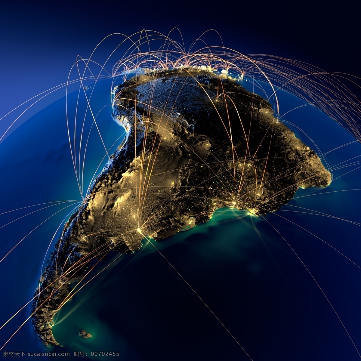 南美洲 辐射 图 地球 辐射全球 网络通讯 分布图 蓝色地球 地球背景 世界地图 鸟瞰地球 地球表面 其他类别 环境家居