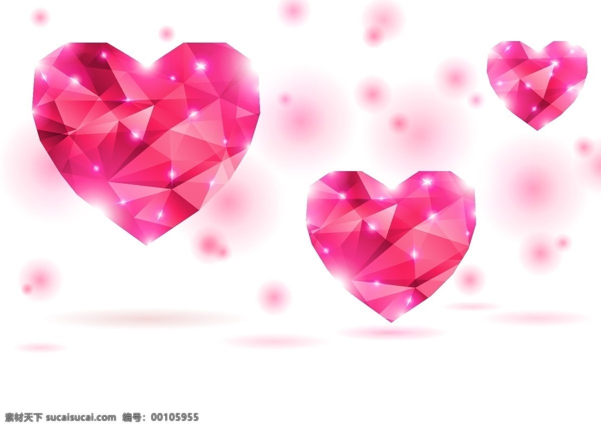 闪亮水晶心 情人节爱心 地产爱心 水晶 钻石质感 心形图案 白色