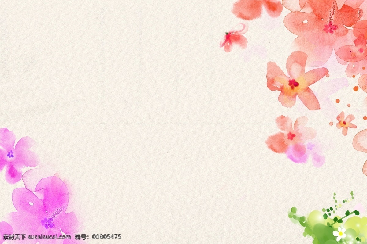 浪漫 手绘 彩色 花卉 背景 粉色背景 大气 唯美 唯美背景 简约 桃花 大背景
