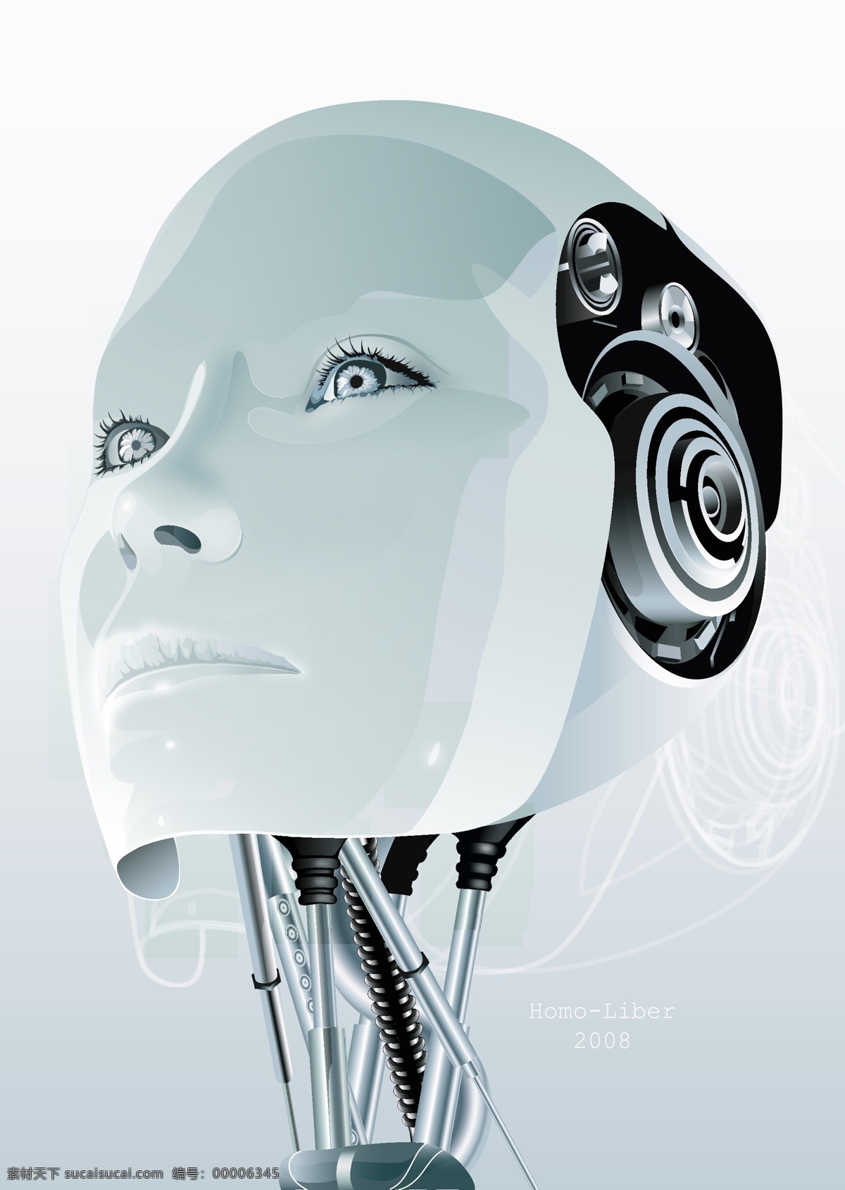 超酷 女性 机器人 头部 vector 机器人素材 矢量素材 robot 矢量机器人 机器人零件 矢量图 矢量人物