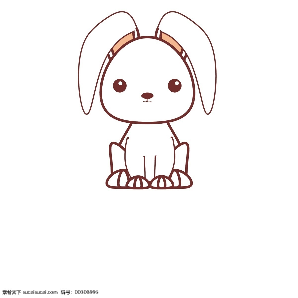 小兔子插画 小兔子 插画 卡通 扁平 动物