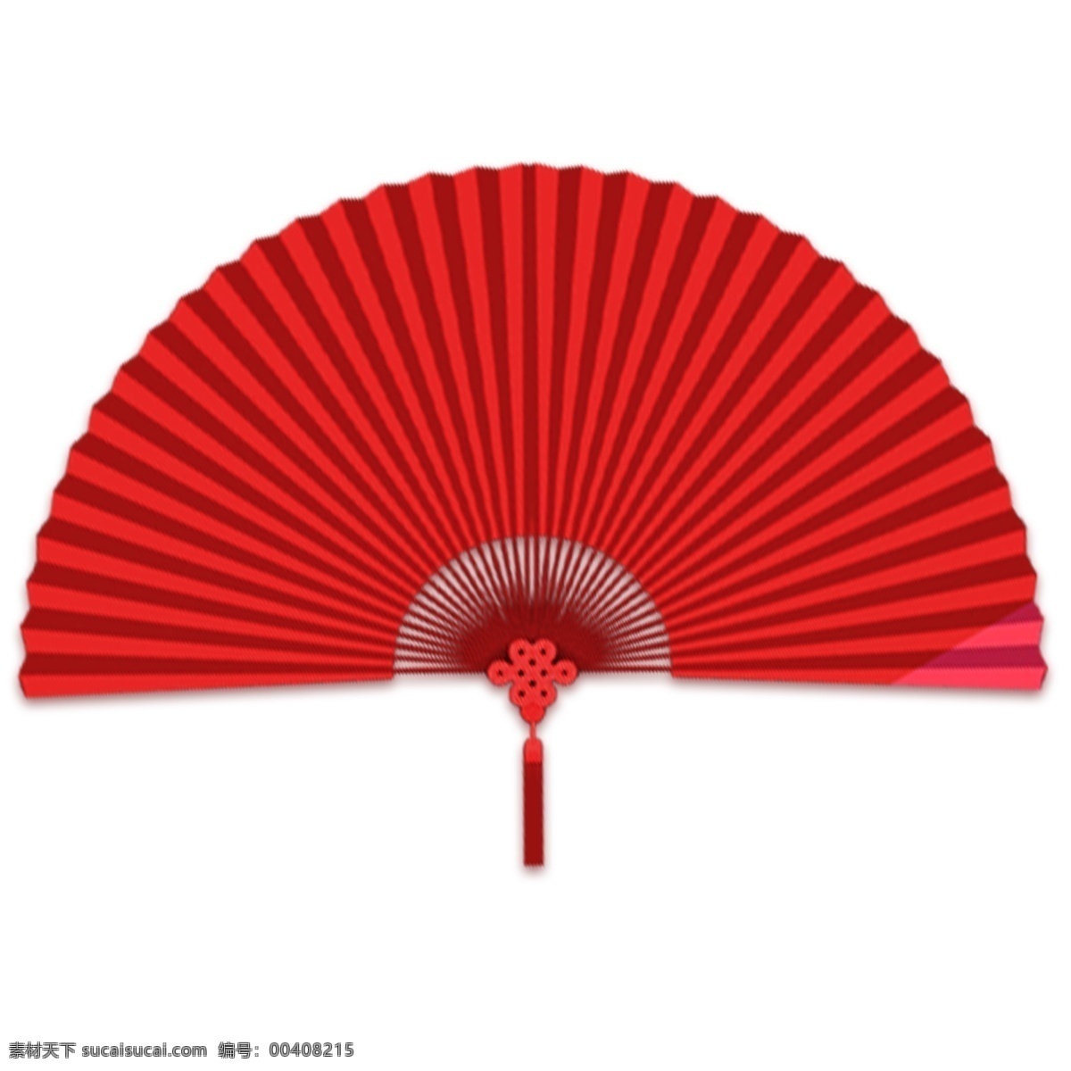 红色 扇子 装饰 中国风 中国结 装饰素材