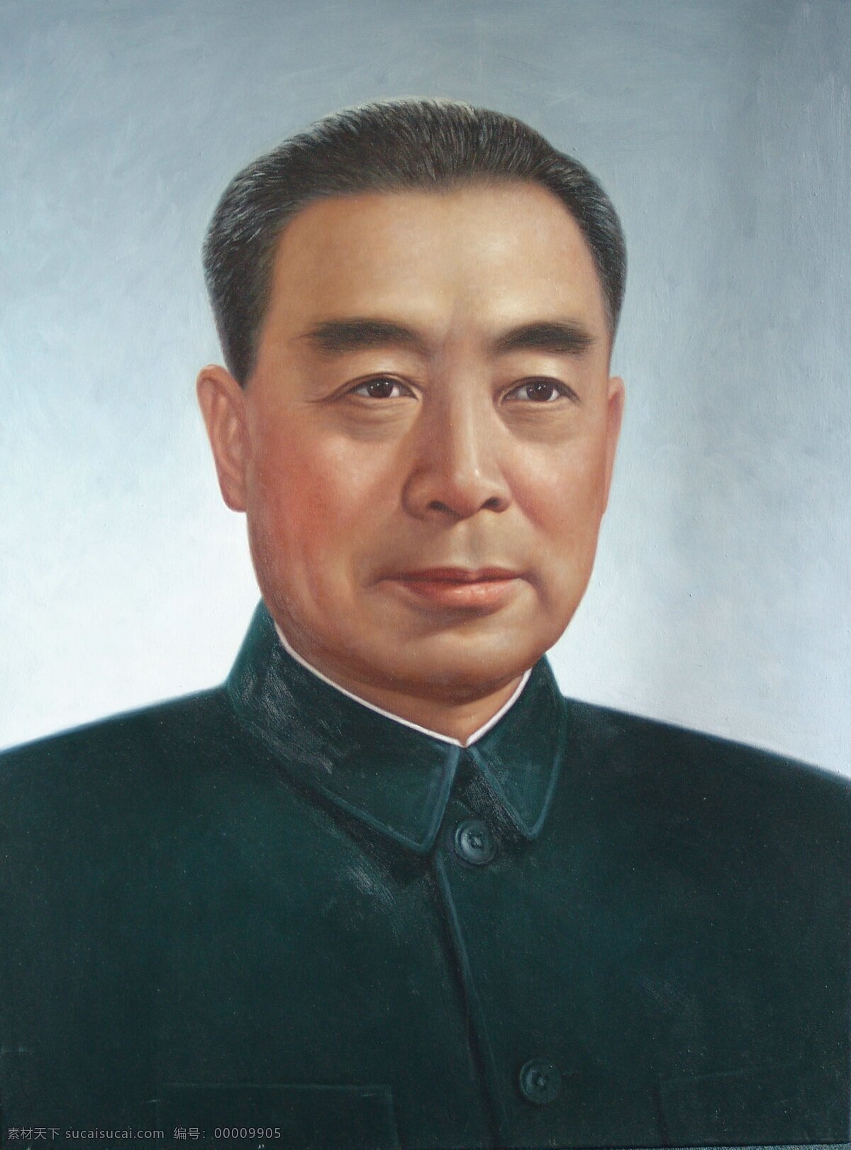 周恩来肖像 周恩来 肖像 油画 文化艺术 绘画书法 设计图库