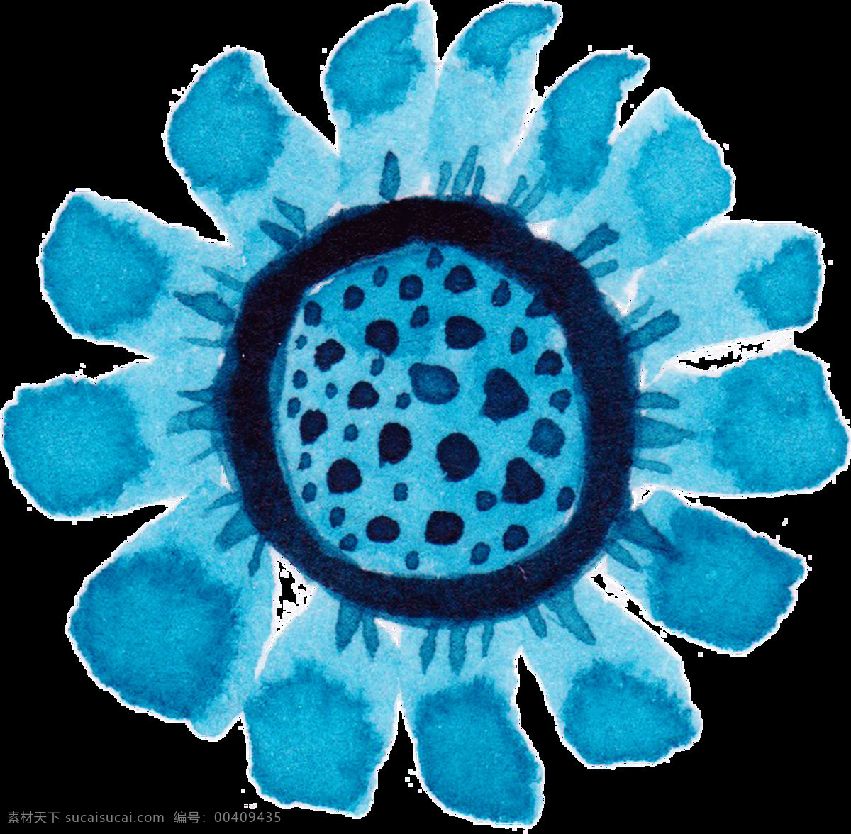 黑斑 花蕾 卡通 透明 花束 蓝色 透明素材 免扣素材 装饰图案