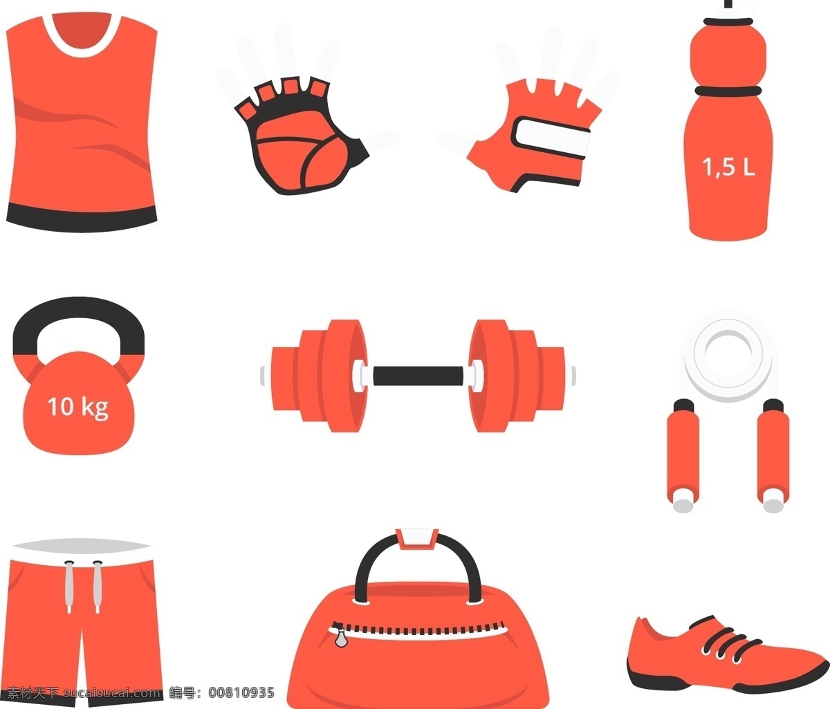 手绘 橙色 运动器材 元素 时尚包包 运动达人 健身会所 ai元素 透明元素 橙色运动衣 免抠元素
