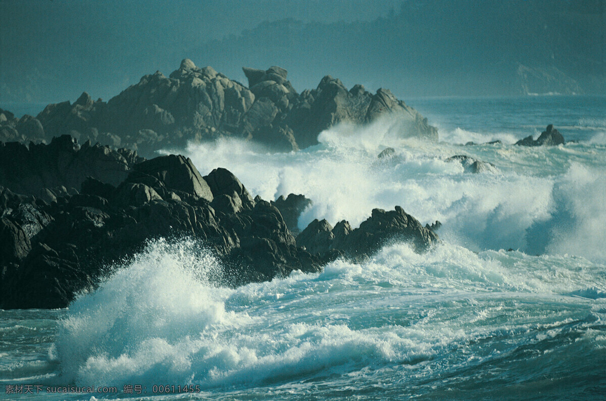海浪 海水 山 波浪 山水风景 自然景观