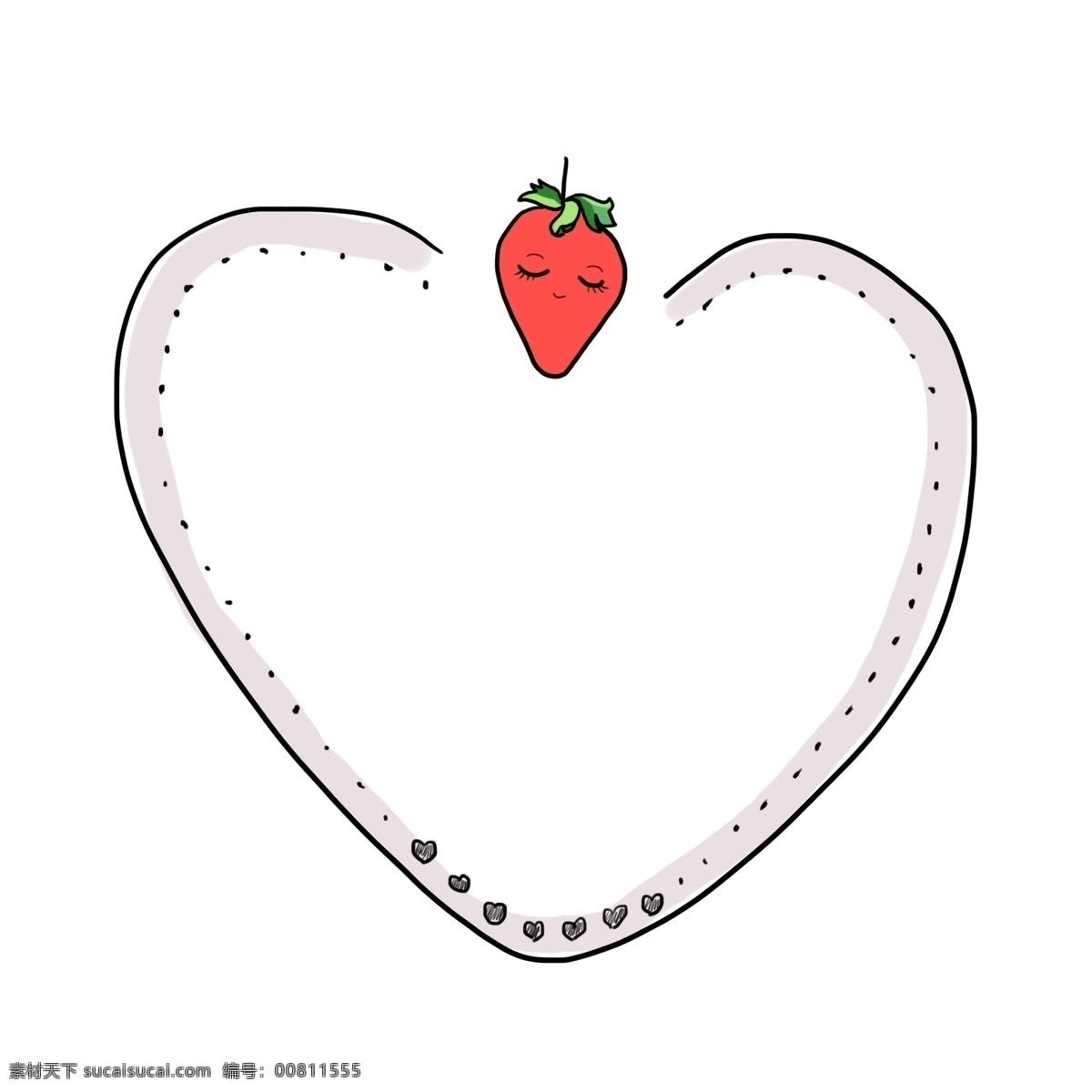 卡通 红色 草莓 边框 水果 爱心 卡通边框 绿叶 感恩节 卡通草莓边框 水果边框 卡通爱心边框 爱心边框 可爱表情