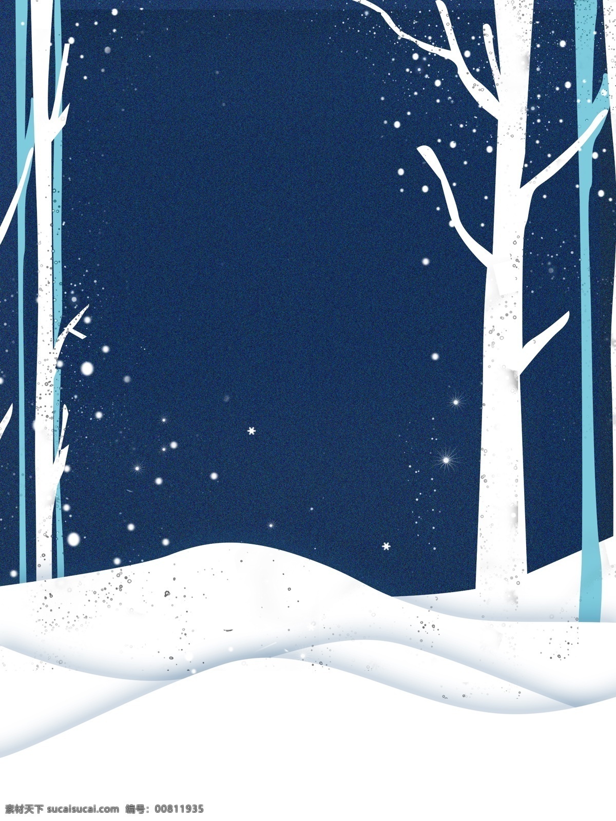 唯美 浪漫 树林 雪景 背景 传统节气 冬天背景 色彩背景 背景psd 小清新 手绘背景 下雪 树林背景