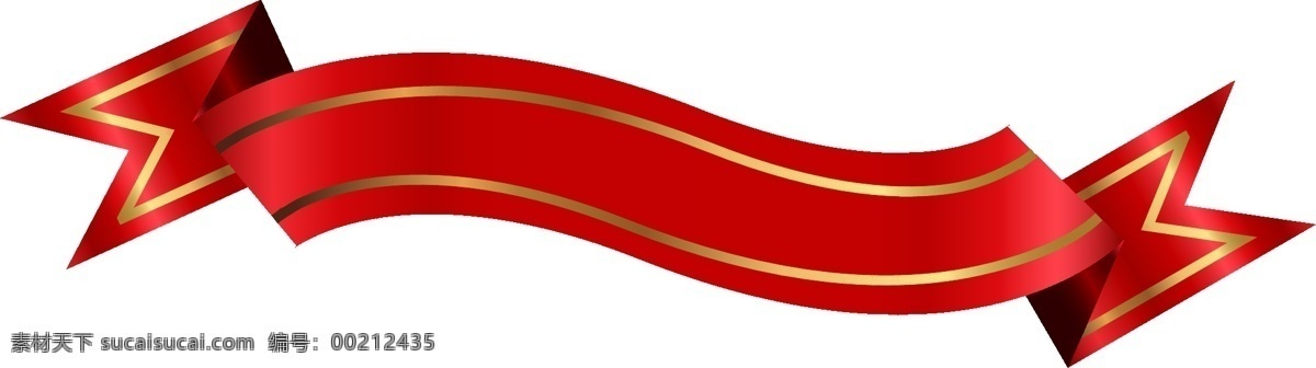 手绘 红色 丝带 插画 红色的丝带 金色的边框 精美 红丝 带 手绘红丝带 金色的丝条线 两边三角口