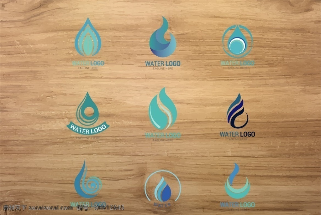 水滴标志设计 绿色水滴 蓝色水滴 水滴形状 logo设计 图形 水滴 几何 绿叶 叶子 树叶 设计素材 矢量图 矢量素材 标志图标 其他图标