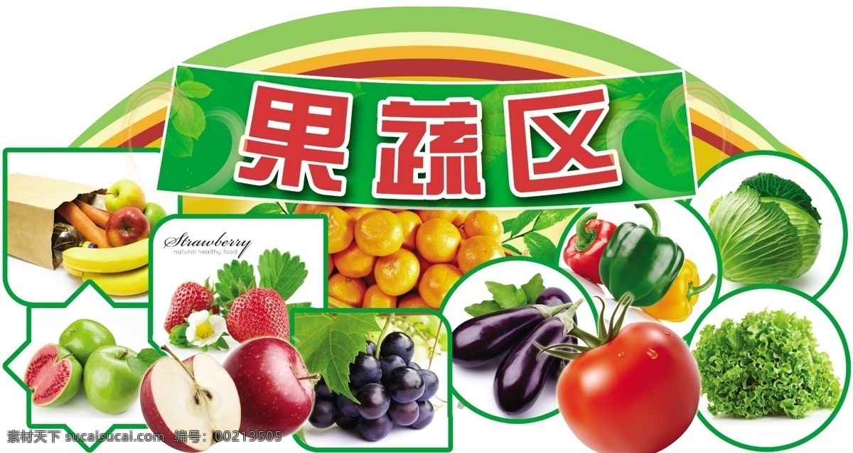 果蔬区吊牌 超市 果蔬 水果 引导牌 吊旗 异型 展板模板 广告设计模板 源文件