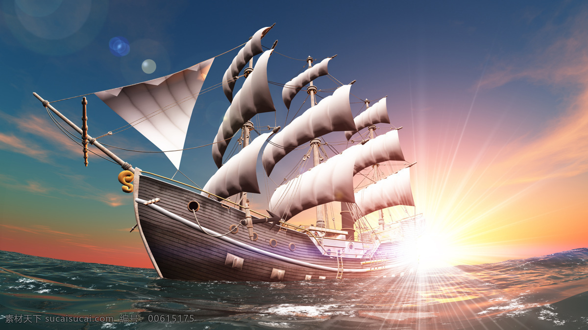 大海 上 航行 帆船 交通工具 海洋 乘风破浪 一帆风顺 企业文化 气势 帆 船 波浪 阳光 山水风景 风景图片