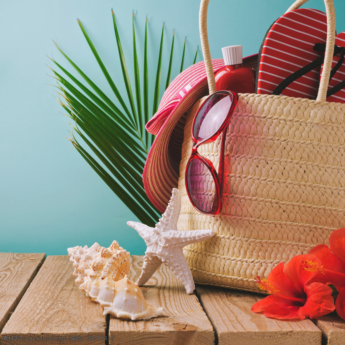 夏季 海星 编织袋 太阳镜 木板 遮阳帽 花朵 海边主题 夏季主题 其他类别 生活百科