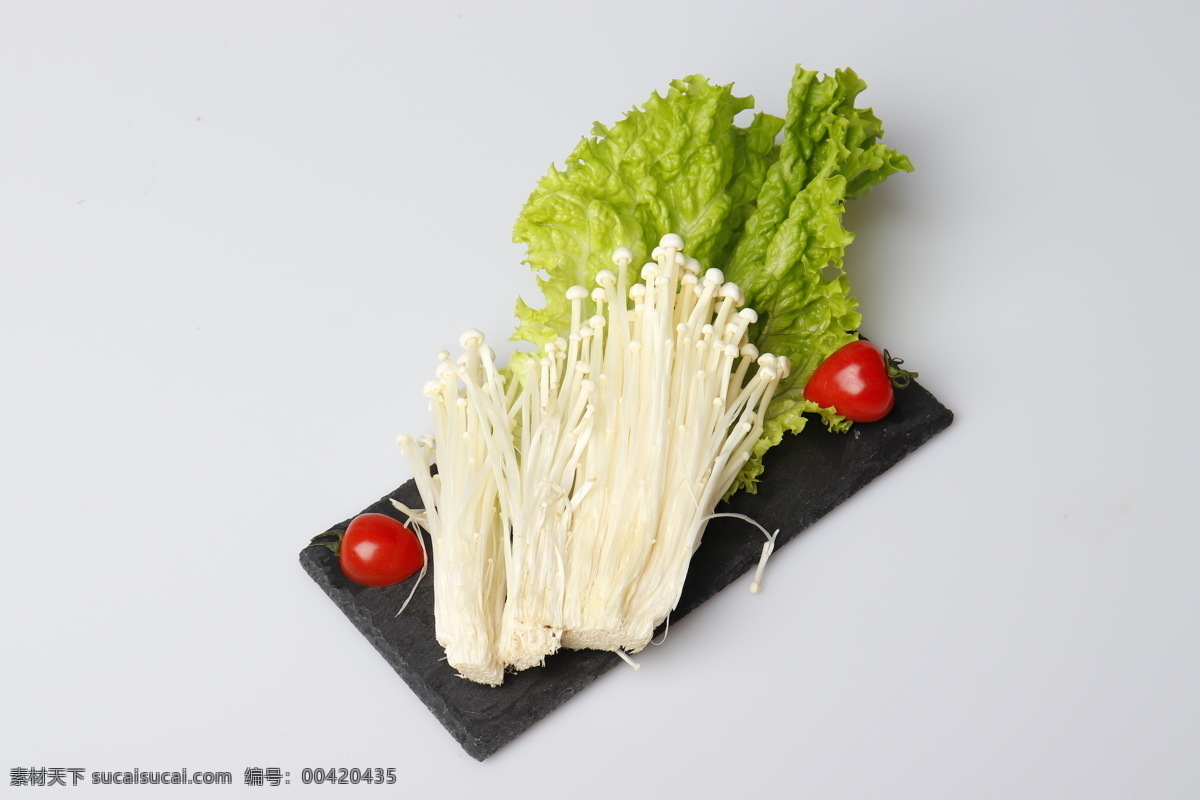 火锅 配菜 金针菇 白底 菌类 蔬菜 蘑菇 元素