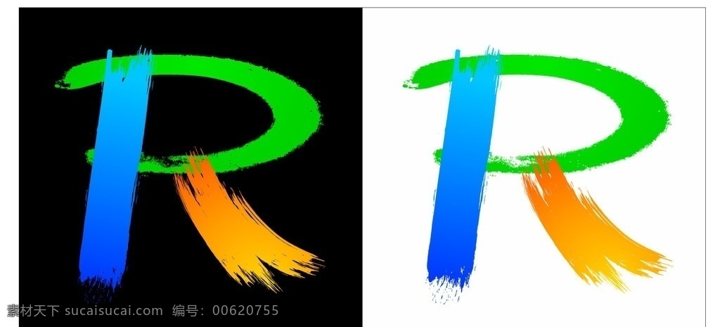 logo设计 油漆 logo r 开头 rlogo 字母r 彩色
